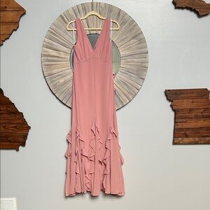 Lulu's Blush Pink Maxi Dress with Ruffle Hem